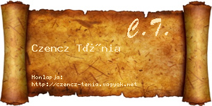 Czencz Ténia névjegykártya